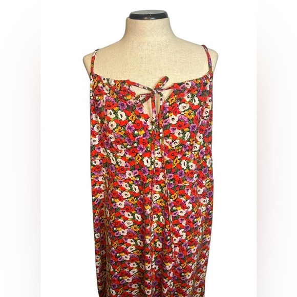 Fairycore Floral Maxi Dress with Red and White Flowers. Size 2X - Picture 2 of 9